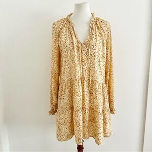 Show Me Your MuMu Beige and Brown Patterned Dress Size Small